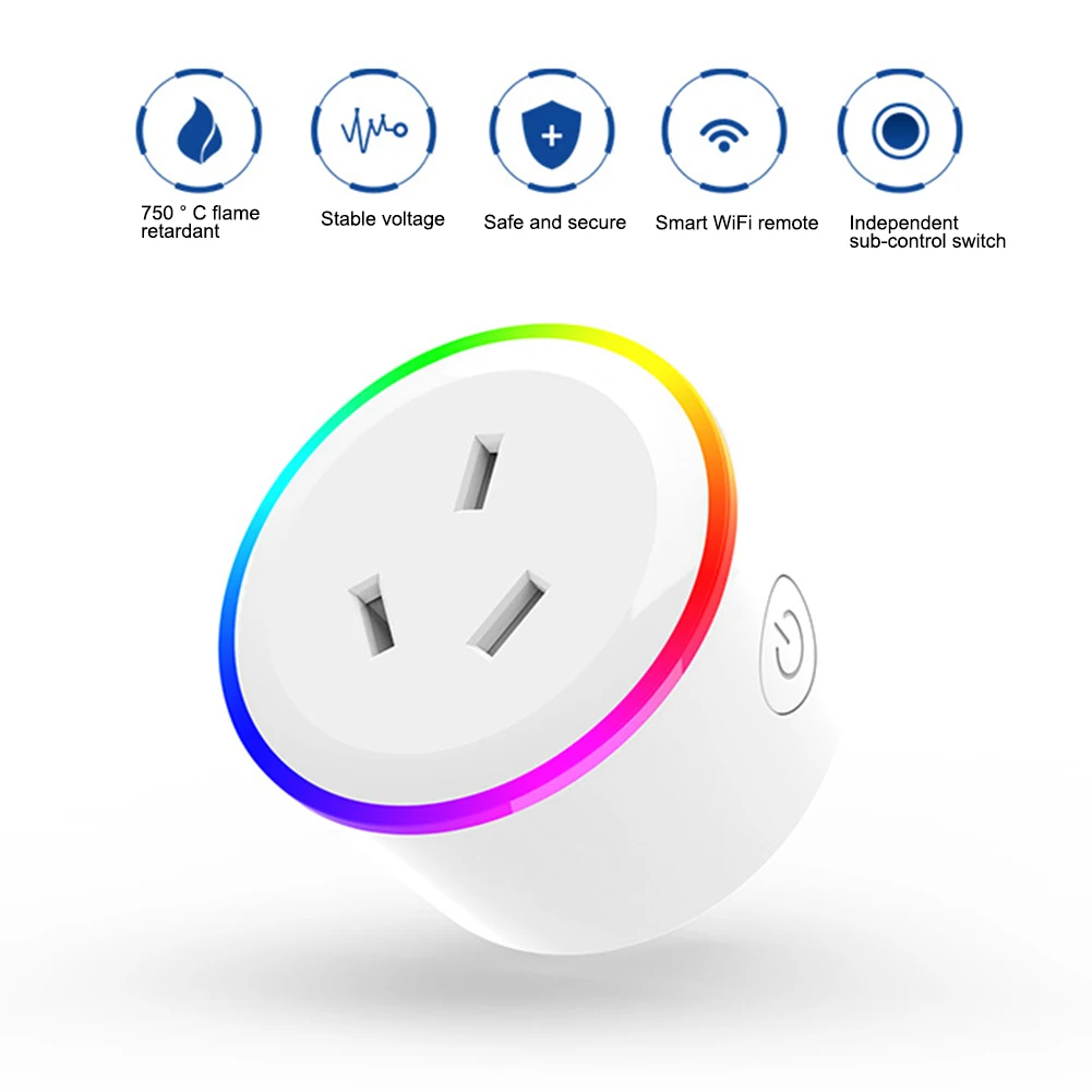 

Умная розетка с Wi-Fi, 16 А, Rgb-подсветка