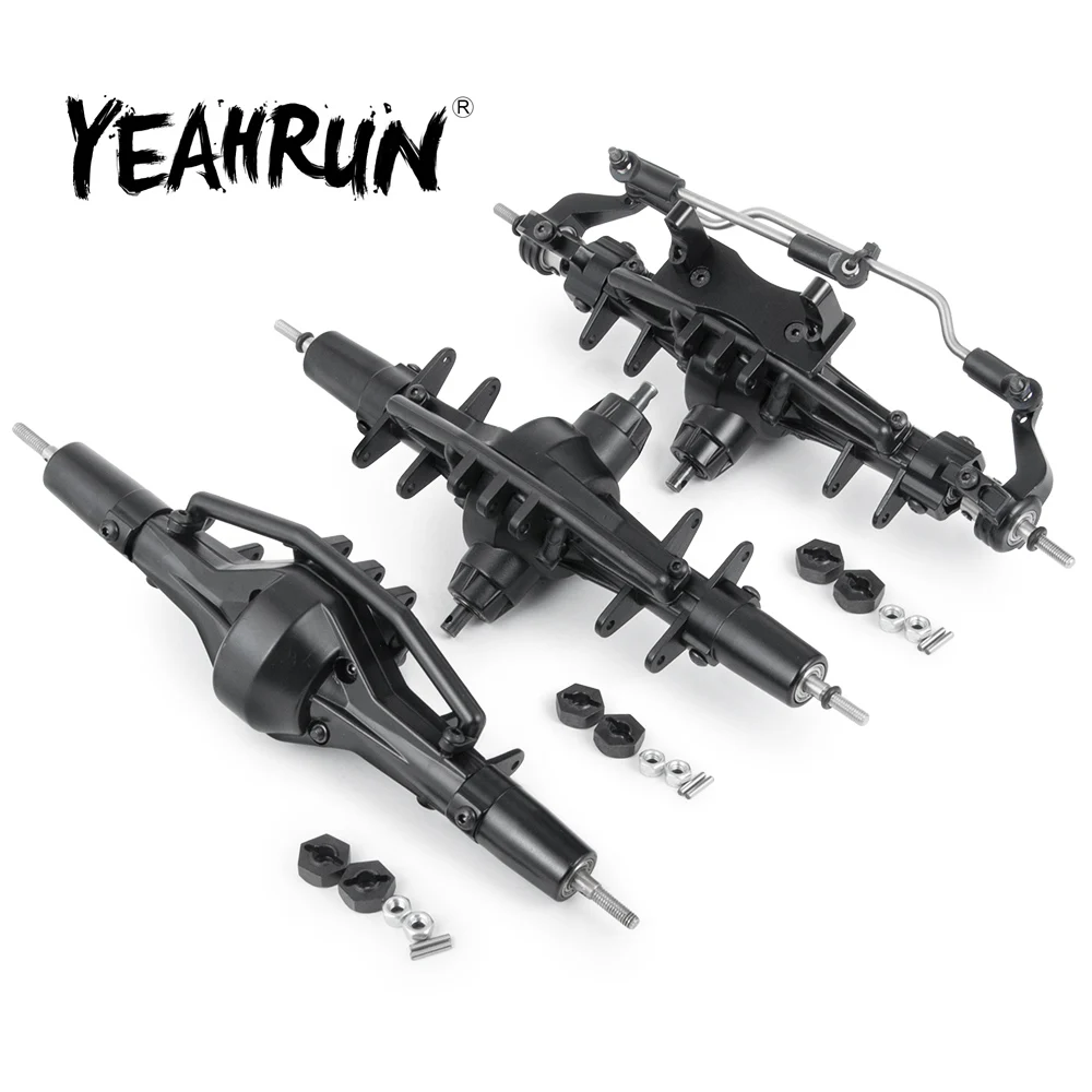 

YEAHRUN Complete Metal Alloy Front Middle Rear 6X6 Axle for Axial SCX10 90021 90027 90028 1/10 RC Crawler Car Upgraded Parts