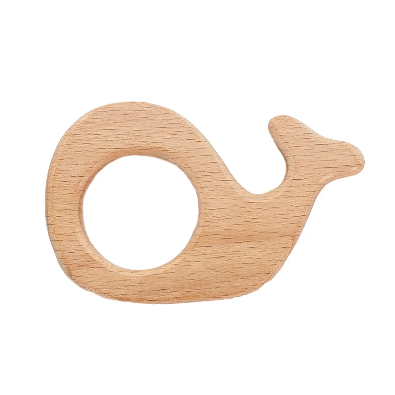 Chenkai-mordedor de caballo de madera de 10 piezas, juguete de dentici&oacute;n de beb&eacute; natural, sonajero, bricolaje, regalo de dentici&oacute;n de madera ecol&oacute;gico org&aacute;nico-2