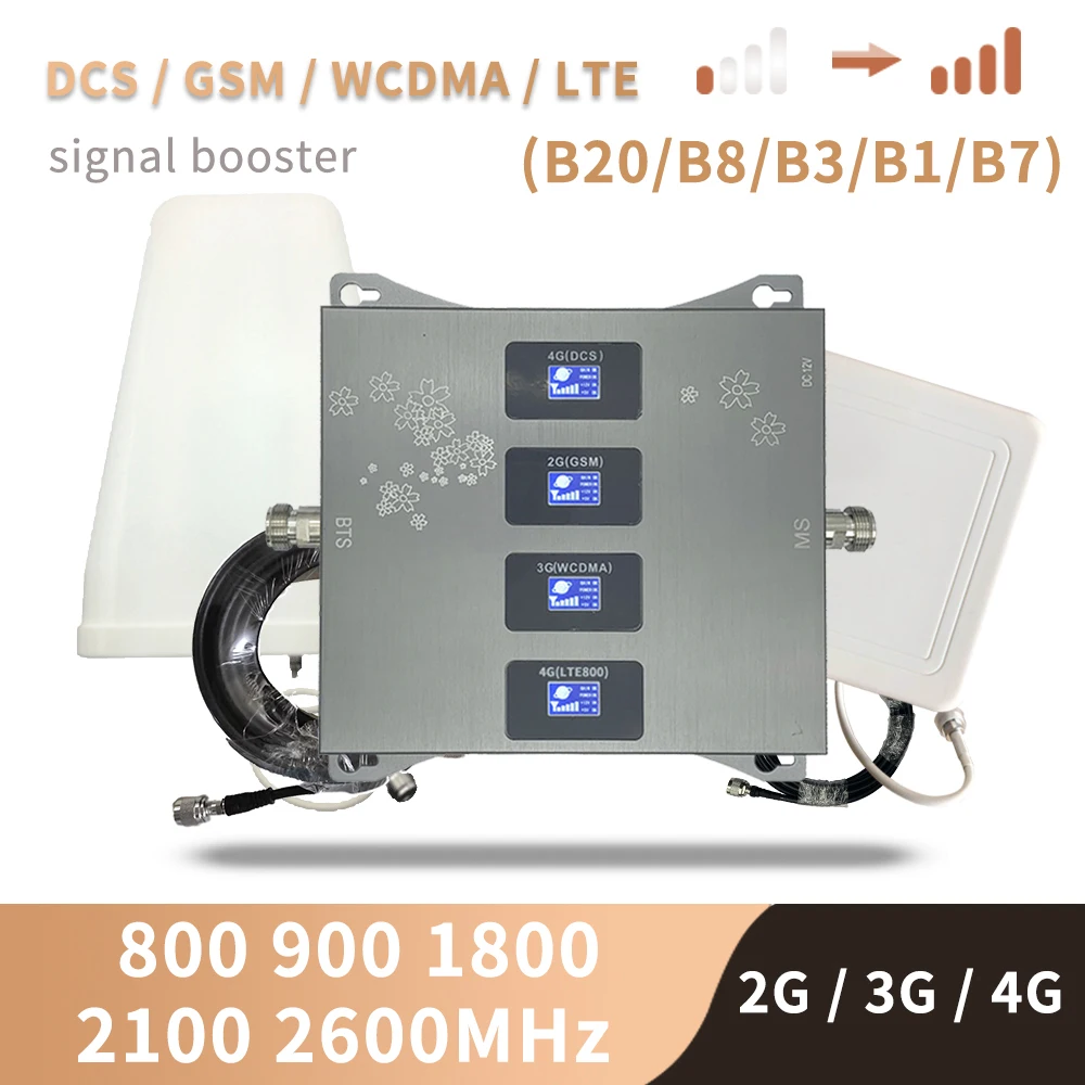 LTE B20 800 850 1800 2100 МГц четырехдиапазонный сотовый усилитель 4G ретранслятор сигнала