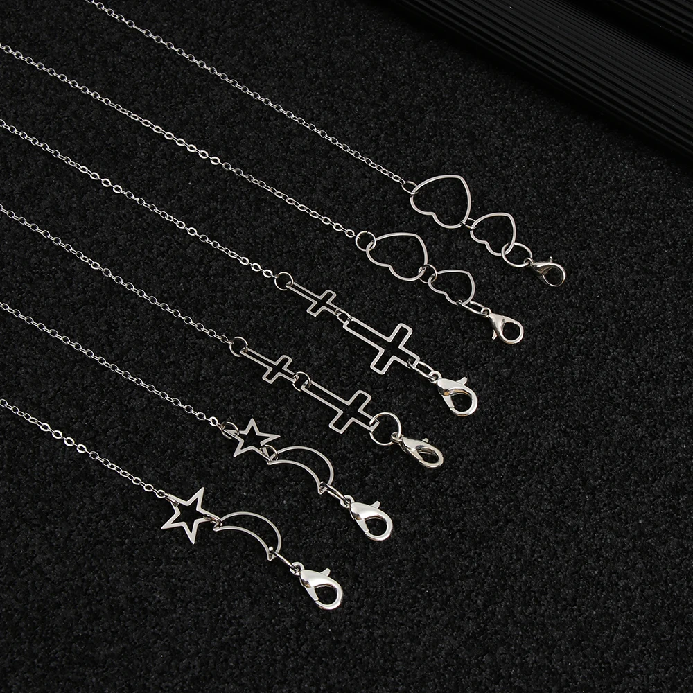 

Цепочка для солнцезащитных очков женская, металлическая цепь в форме сердца, держатель для солнцезащитных очков, аксессуар, 1 шт.