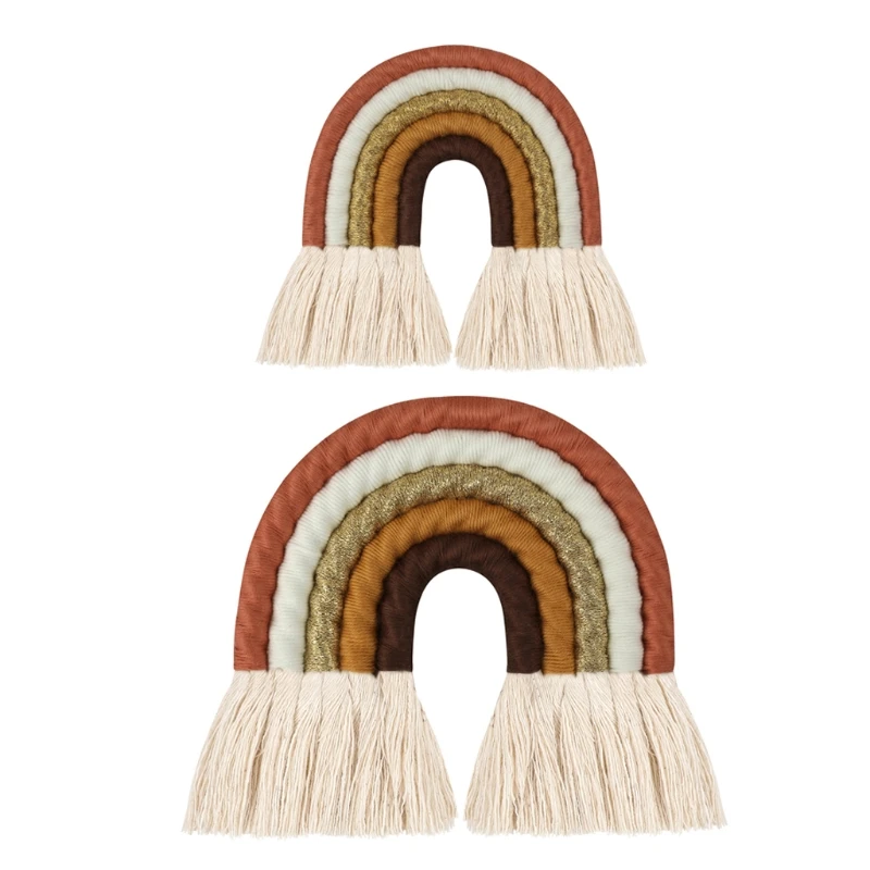 

5 Layers Nordic Macrame Rainbow Wall Decor for Bedroom Nursery Baby Kids Rooms Colorful Tapestry Rope Woven Tassel Wall