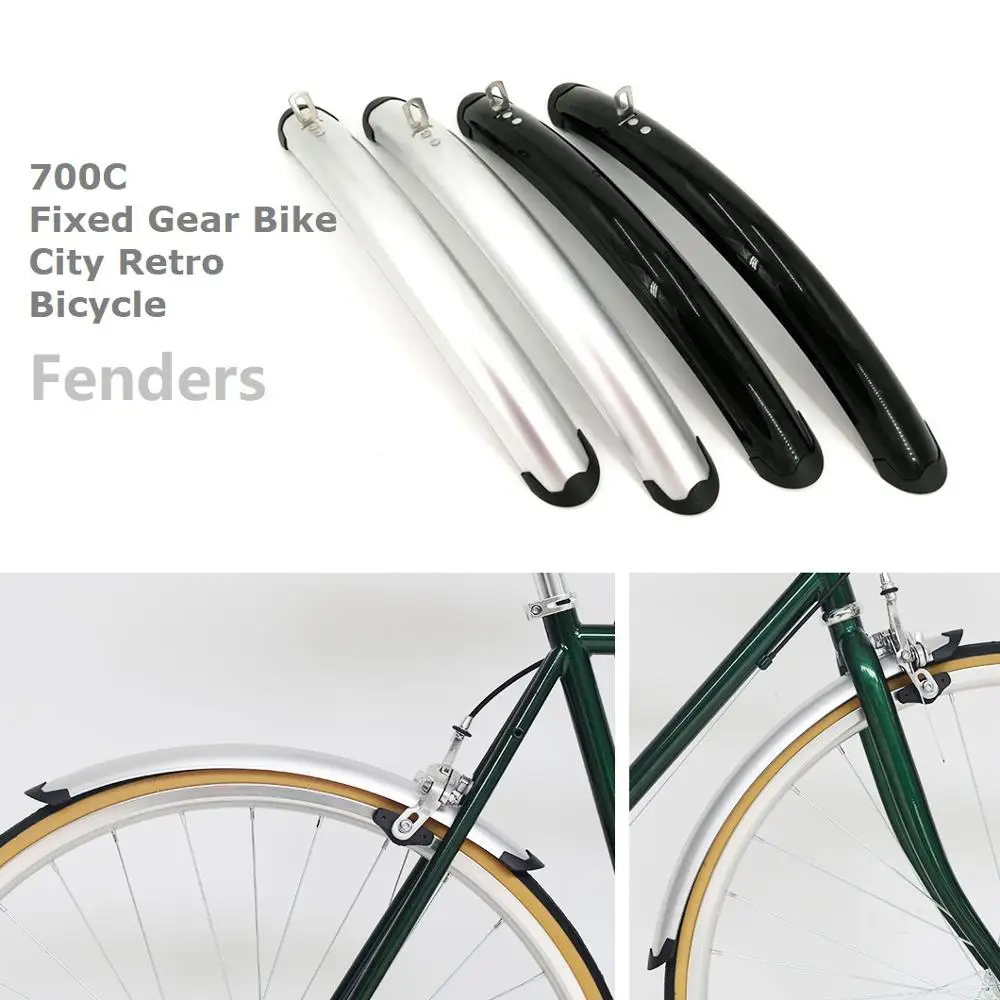 Fender Fixed Gear Bike Retro Bicycle Fenders City Bicycle Fender Black Silver Bike Practical Accessories
