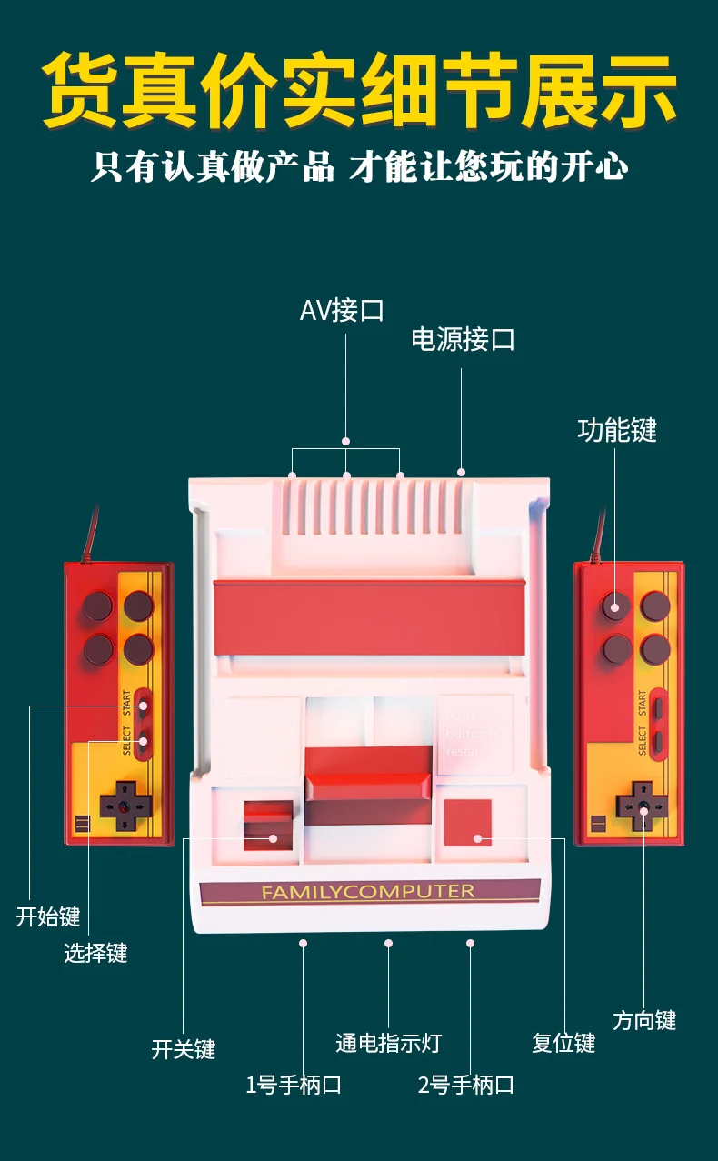 Компактная игровая консоль Coolbaby для NES красная белая домашняя AV Классическая с