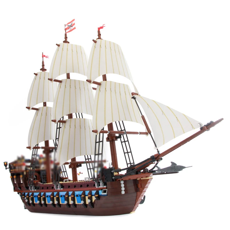 

Pirates Imperial Caribbean Building Blocks Set Flagship Model Building DIY Compatible 10210 22001 Christmas Gifts For Kids