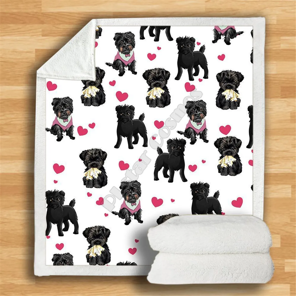 

Love Affenpinscher Cozy Premium Fleece Blanket 3D printed Sherpa Blanket on Bed Home Textiles