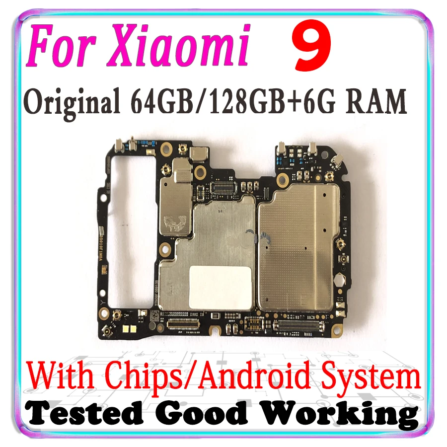 128 ГБ + 6 ОЗУ для материнской платы Xiaomi 9 100% оригинальные разблокированные полные