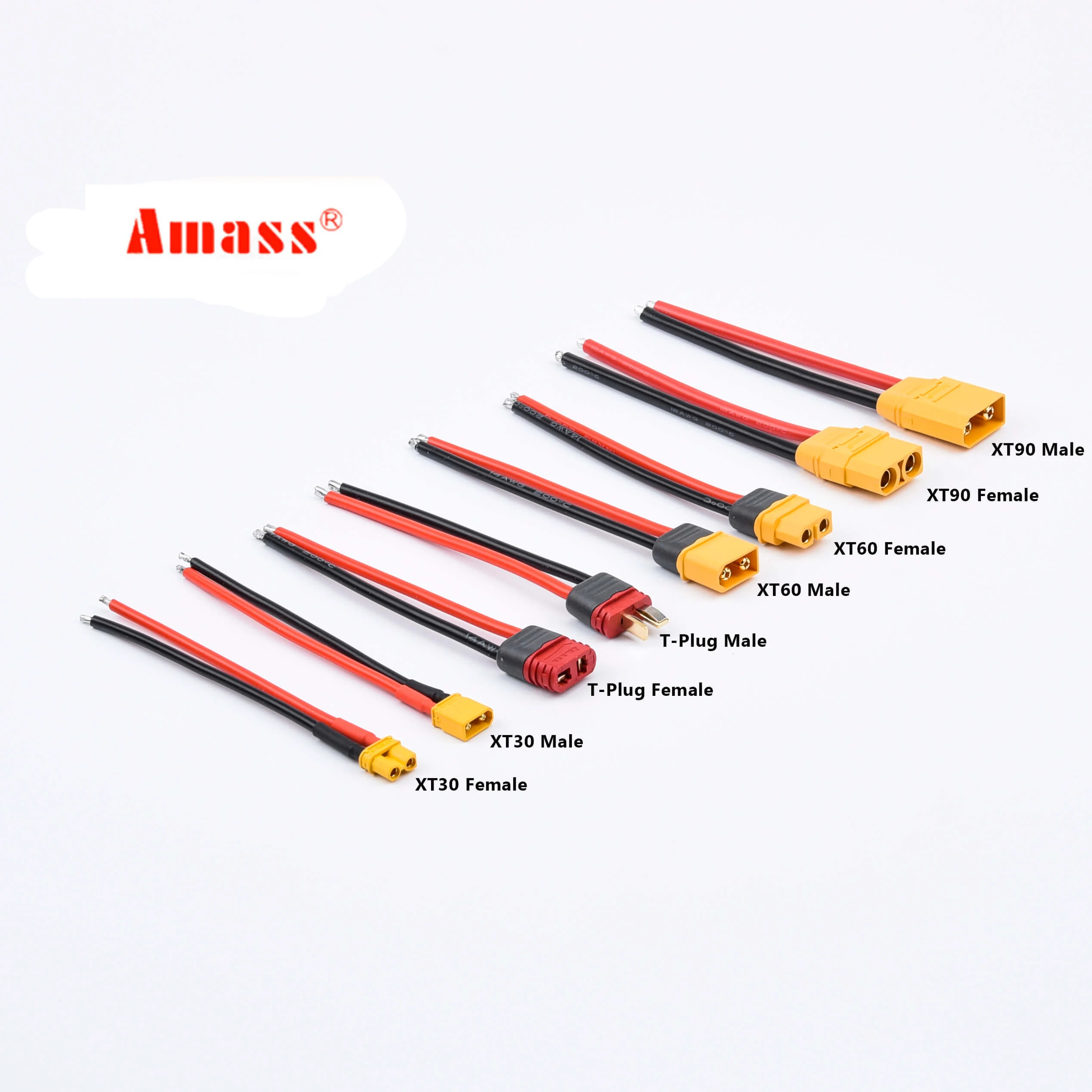 RC аккумуляторный кабель Amass XT90 XT60 XT30 T Plug Штекерный разъем с силиконовым проводом