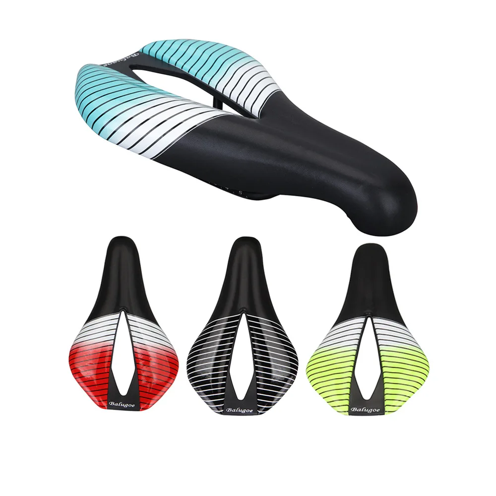 

Mountain Bike Saddle Bicycle Seat Ergonomic Groove Design Road Bike Wide Seat Cushion Comfortable Nylon Fiber Saddle
