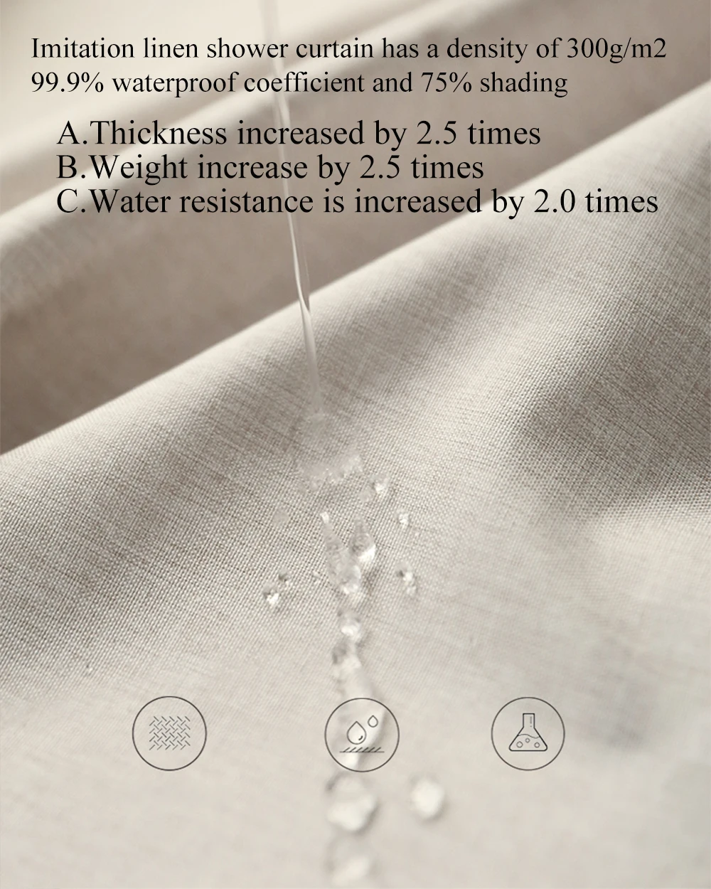 liang qi elegant shower curtain bathroom bathtub partition quality linen like fabric home waterproof mildewproof thick curtains free global shipping