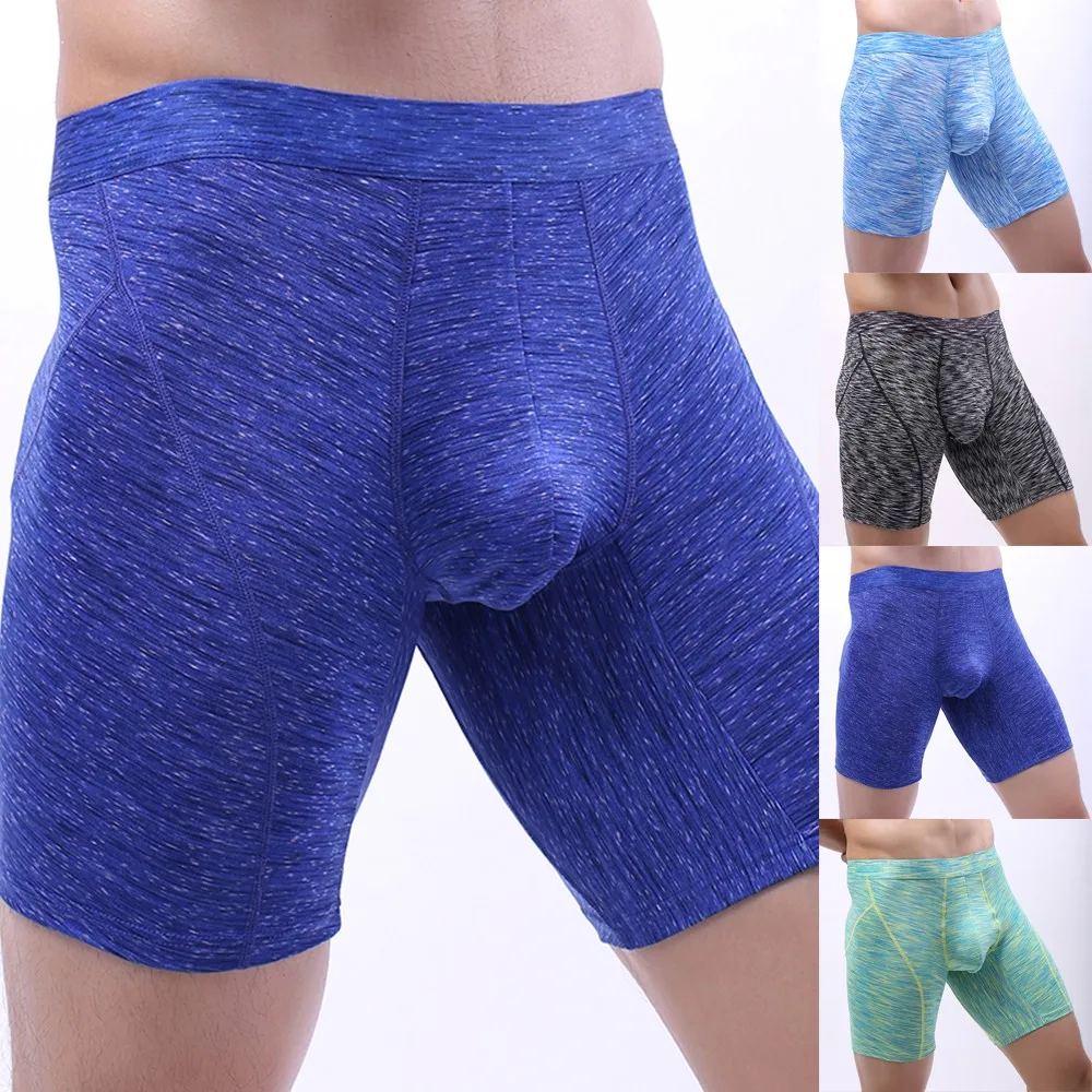 

Men Boxer Briefs Long Leg Underwear Low Rise Trunks Underpants Home Underpants Boy Comfortable Boxer Soft Breathable Underwear