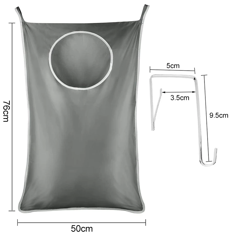 Cesto de ropa para colgar en la puerta, bolsa de reciclaje de ropa sucia para el hogar, cesta de almacenamiento grande, organizador port&aacute;til de tela Oxford-3