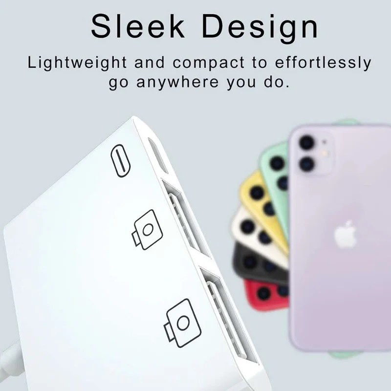 Fiuzd Новый OTG двойной USB адаптер для iPhone 8 X iOS 13 камера U флэш накопитель конвертер