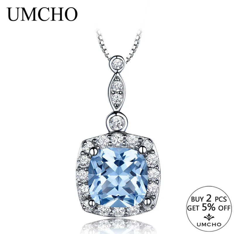Женское романтическое ожерелье UMCHO из стерлингового серебра 925 пробы с небесно