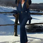 Зимний женский комбинезон с капюшоном, парка с хлопковой подкладкой, теплый лыжный костюм с поясом, цельный Повседневный Спортивный костюм на молнии, новинка 2020