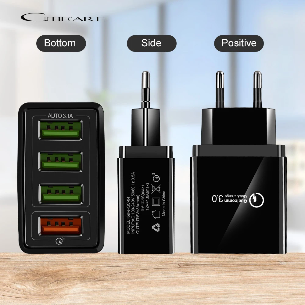 QC 3 0 4 48 Вт Быстрая зарядка USB prot зарядное устройство для iPhone 6 Samsung Huawei Xiaomi