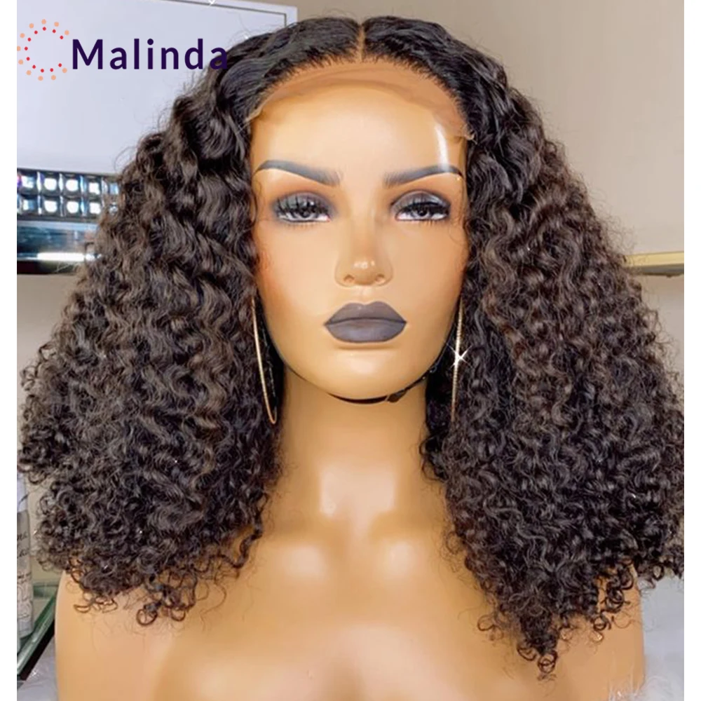 

Kinky Curly Human Hair 13x4 Lace Frontal Wig Kinky Curly Lace Wigs Human Hair Pre Plucked Black Lace Front Wig