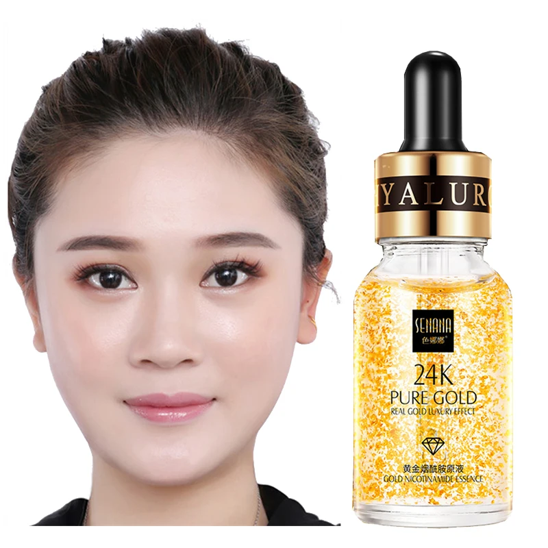 

20PCS 24K Gold Hyaluronic Acid Face Serum Moisturize Anti-aging Shrink Pore Brighten Firming Skin Care Facail Essence