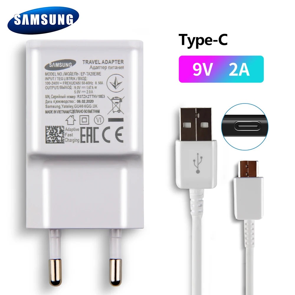 Оригинальное 9 в 2 а быстрое зарядное устройство для путешествий настенное Samsung