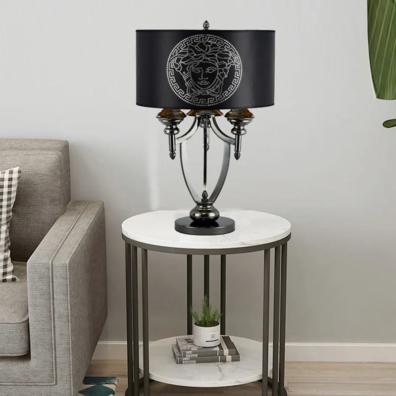 

Modern American Table Lamp Electroplating Light Luxury LED Light for Living Room Decor Bedroom Bedside Lamp