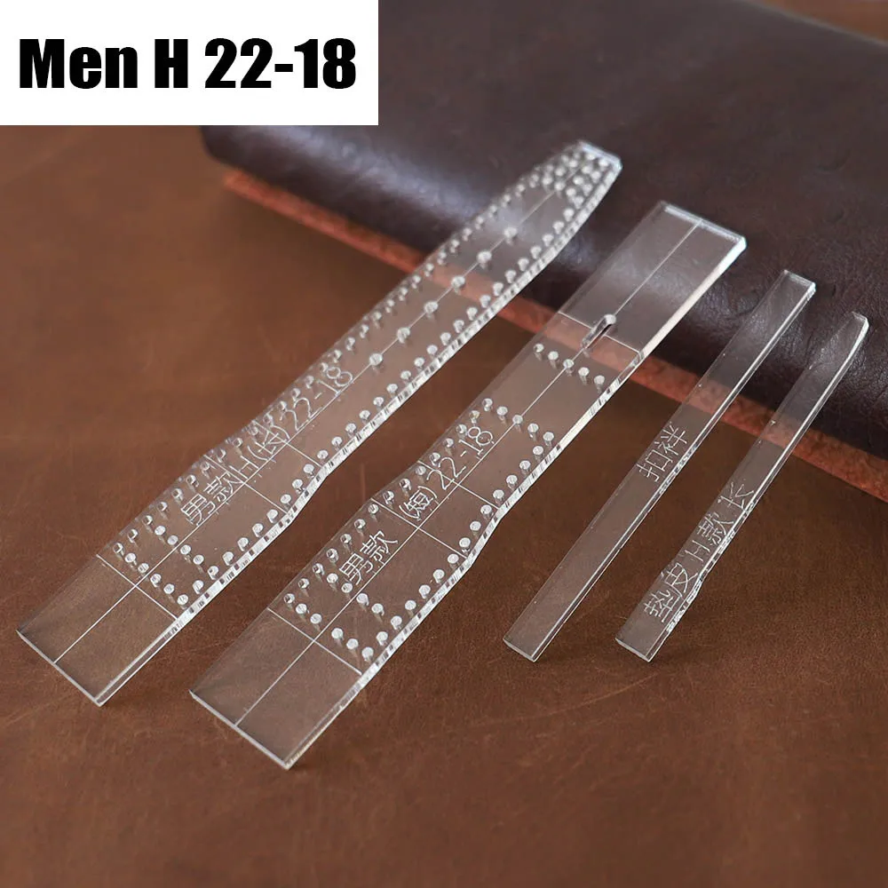 MEN-H22-18-1SET Прозрачный акриловый ремешок для часов, трафарет, шаблон, сделай сам, кожаный инструмент для рукоделия, товары для дома, принадлежности для наручных часов, форма для мужчин - Цвет: MEN-H22-18-1SET