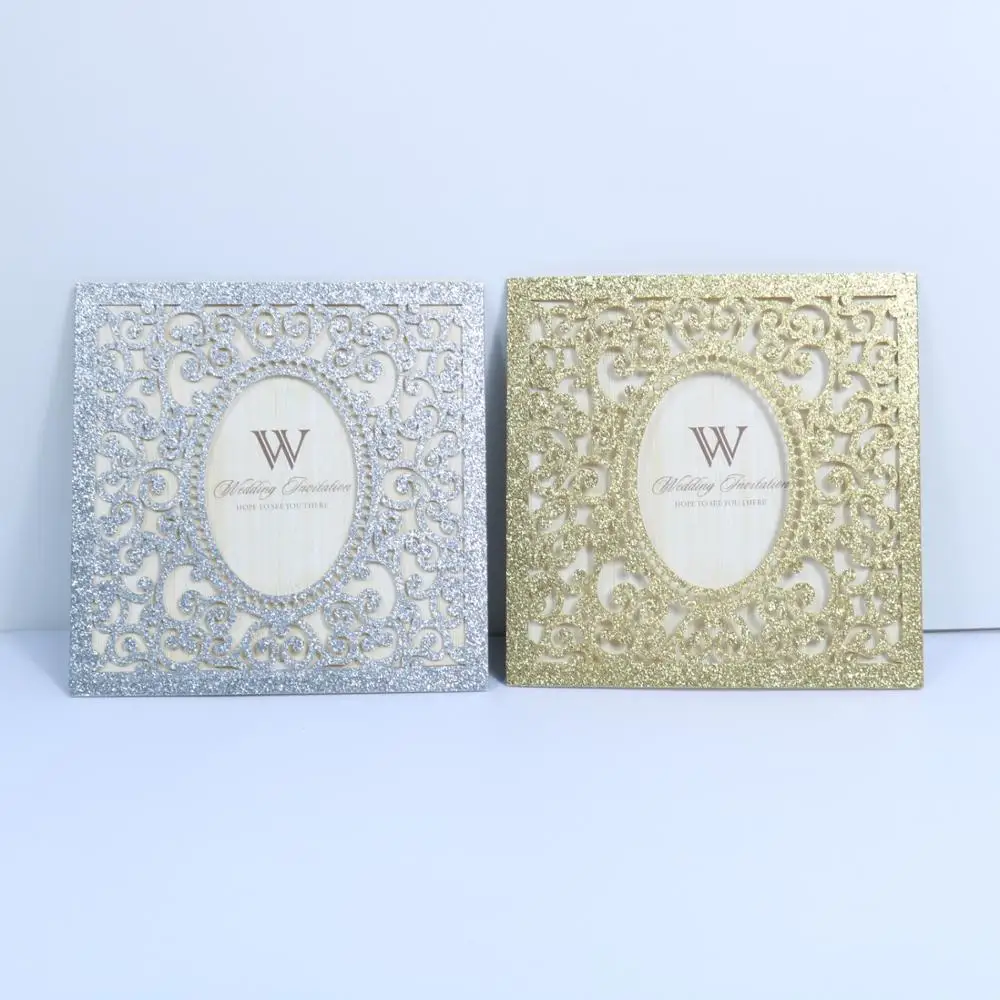 Украшенные блестками свадебные приглашения пустые Внутренние деловые