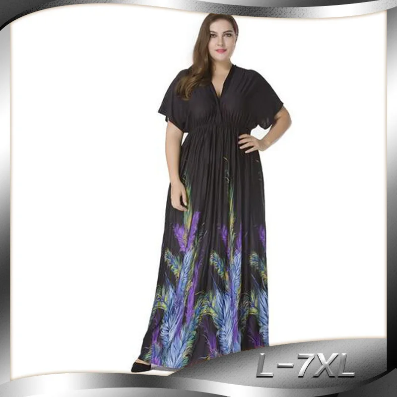 Женское сексуальное пляжное платье с v-образным вырезом черное большого размера