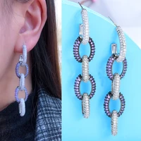 missvikki new original trendy chains pendant earrings for women girl fine bridal wedding party shiny jewelry high quality