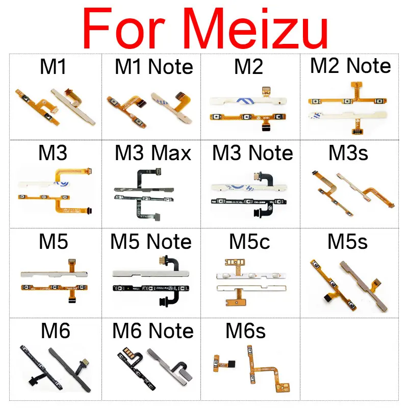 Гибкий кабель громкости для Meizu M1 M2 M3 Max M3S M5 M5C M5S M6 M6S Note кнопка