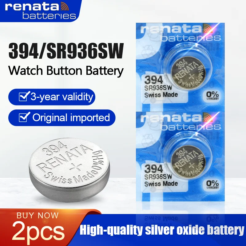 2PCS Renata 394 SR936SW AG9 LR936 1.55V Silver Oxide Toys Scale Watch Battery EE6210 194 LR45 Button Coin Cell MADE IN Swiss | Электроника