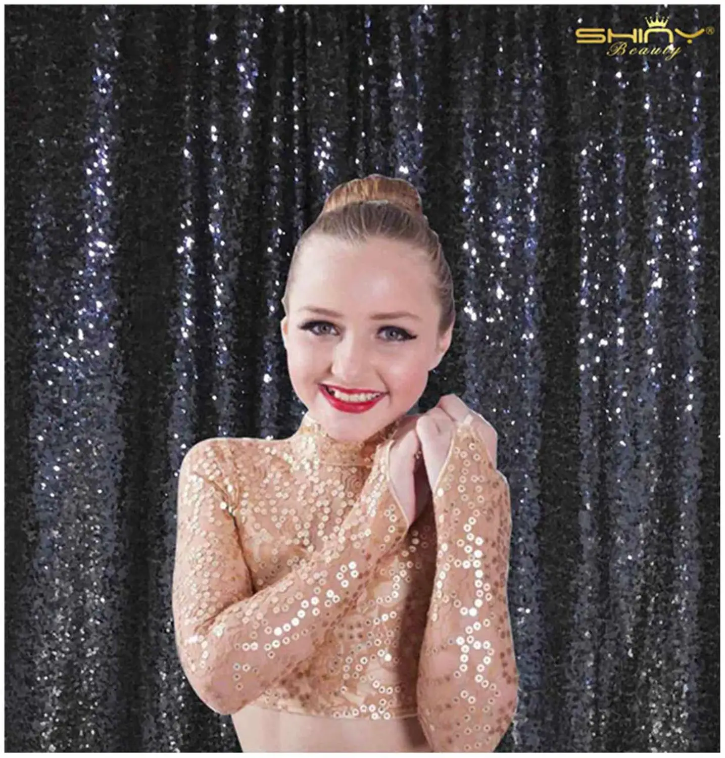 Полночно Синие Вечерние Декорации занавески 48x120 дюймов Блестящий Фон Свадебный