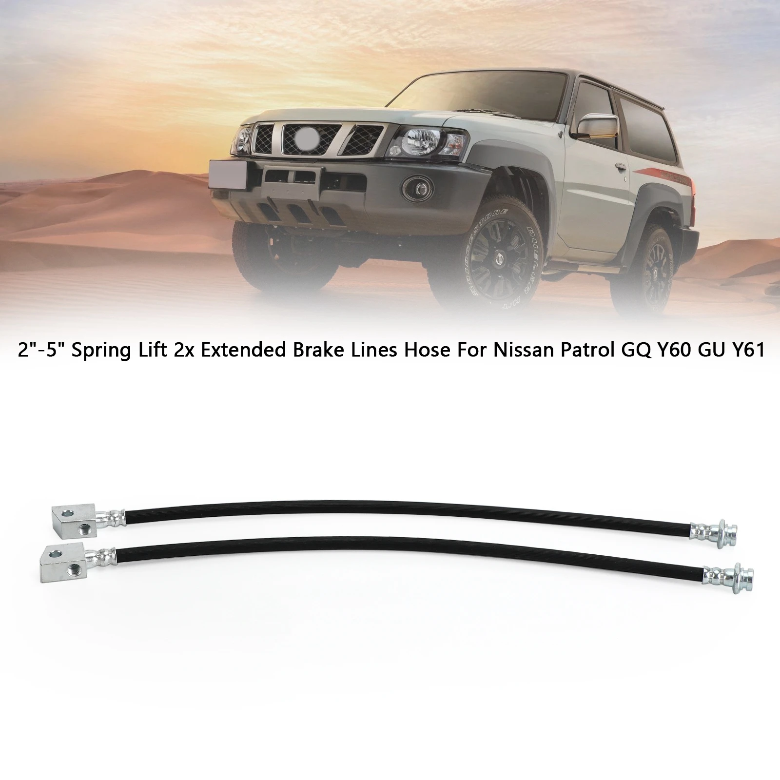 Artudatech 2"-5" Spring Lift 2x Extended Brake Lines Hose For Nissan Patrol GQ Y60 GU Y61 Car Accessories