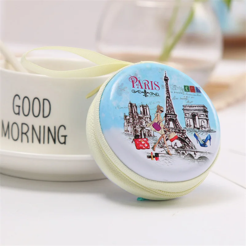 Жесть Кошелек для монет железная подставка-Башня монета кошелек гарнитура