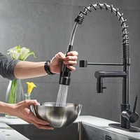 deck mounted flexible kitchen faucets pull out mixer tap black hot cold sink kitchen faucet spring style with spray mixers taps