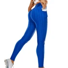 Женские леггинсы для фитнеса с высокой талией и карманами, леггинсы для тренировок с эффектом пуш-ап, модные однотонные джеггинсы для бодибилдинга, женские брюки
