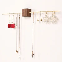 wood metal jewelry stand wall hanging holders shelf for necklace bracelet earring headband organizer headrope display case
