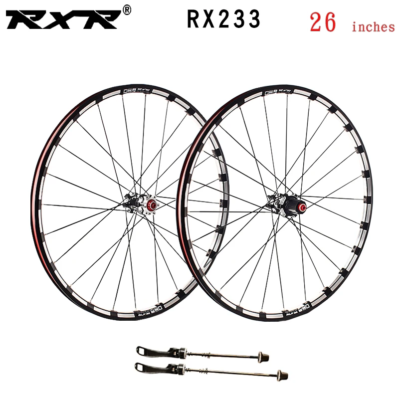 

RXR 26 " RX233 Wheelset Carbon Hub MTB Disc Brake 5 Bearings Bicycle Wheel Sets Mountain Bike 7-11Speed Thru Axle/QR MTB Wheels