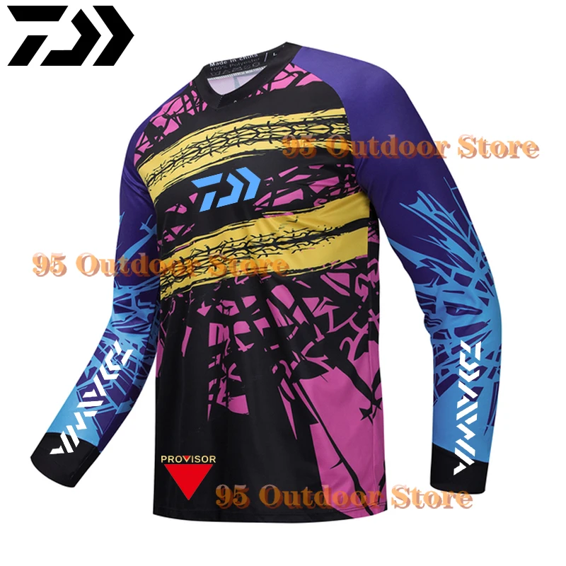 

Футболка Daiwa мужская с защитой от УФ-лучей, Джерси с длинным рукавом, быстросохнущая дышащая профессиональная одежда для рыбалки
