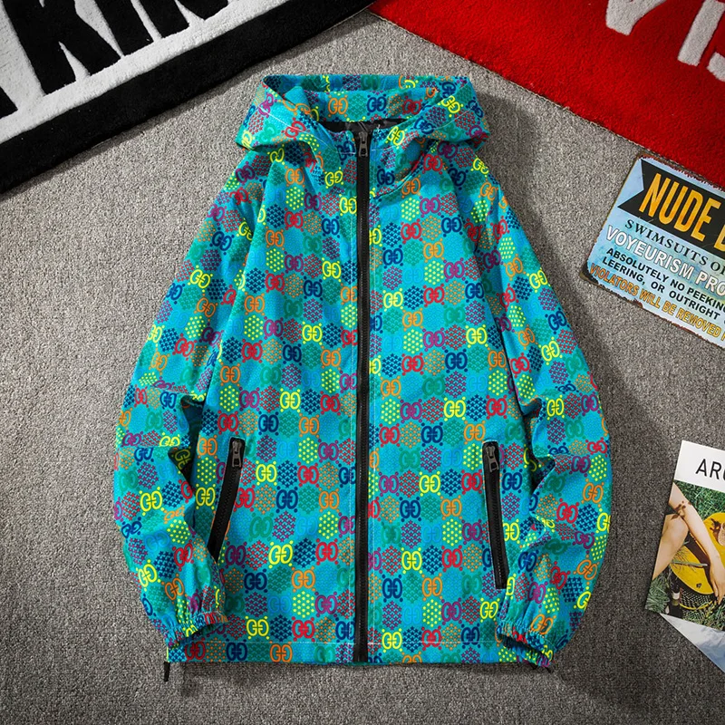 

Spring new parka coat, men's fashion trend printing jacket, Korean men's hooded jacket, personality and versatile couple outfit