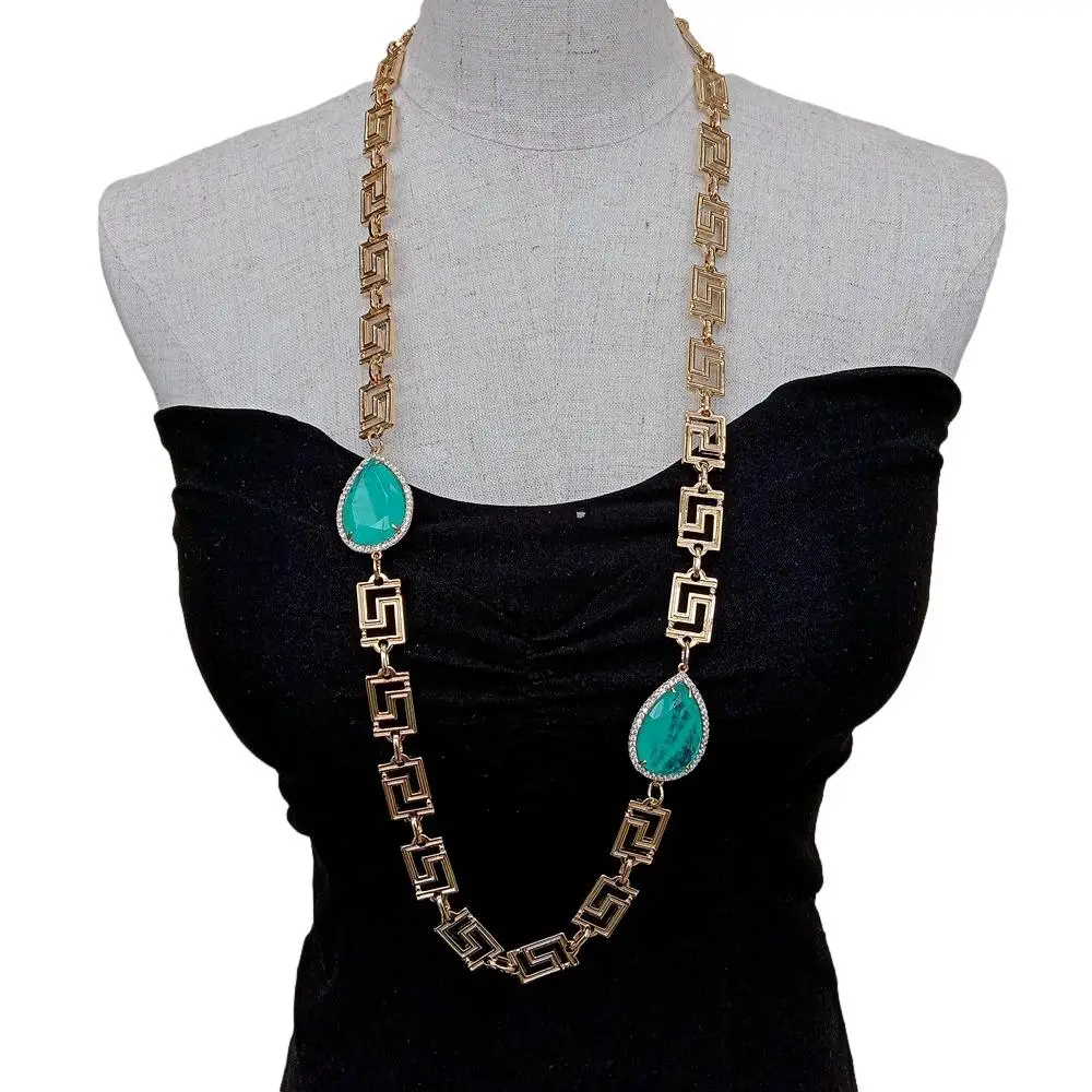 Y.YING зеленые кварцевые каплевидные кубические циркониевые панели набор с