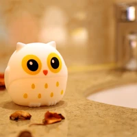 creative cartoon three color owl silicone night light usb charging warm bedroom bedside decoration atmosphere table lamp
