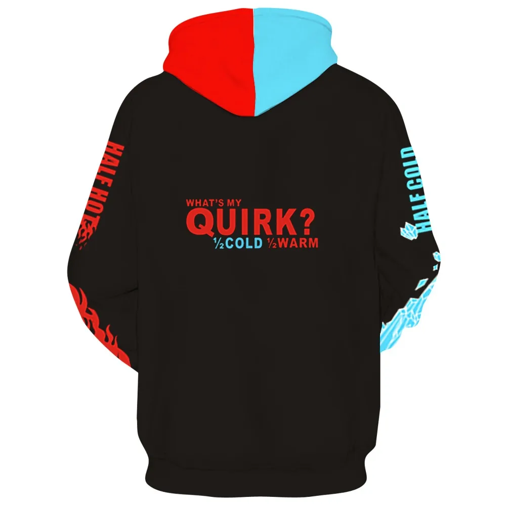 My Hero Academia Todoroki Shouto Cosplay Buko no Hoodies 3D Printed Zipper Men Women Sport Sweatshirt Jackets Coat | Тематическая