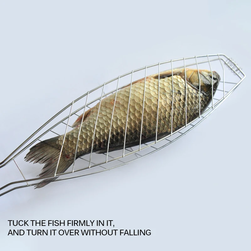 

BBQ Flexible Nonstick Burger Outdoor Fish Grilling Basket Accessories With Folding Handle Vegetable Roasting Chicken Portable