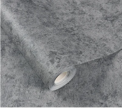 Cement light gray Цементный серый льняной узор водостойкие обои самоклеющиеся сплошной цвет общежития спальня наклейки на стену шкафы мебель - Color: Cement light gray