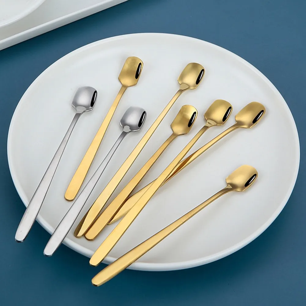 

1pc Long Handled Spoon 304 Stainless Steel Coffee Spoon Ice Cream Dessert Tea Stirring Spoon For Kitchen Accessories Bar Tools