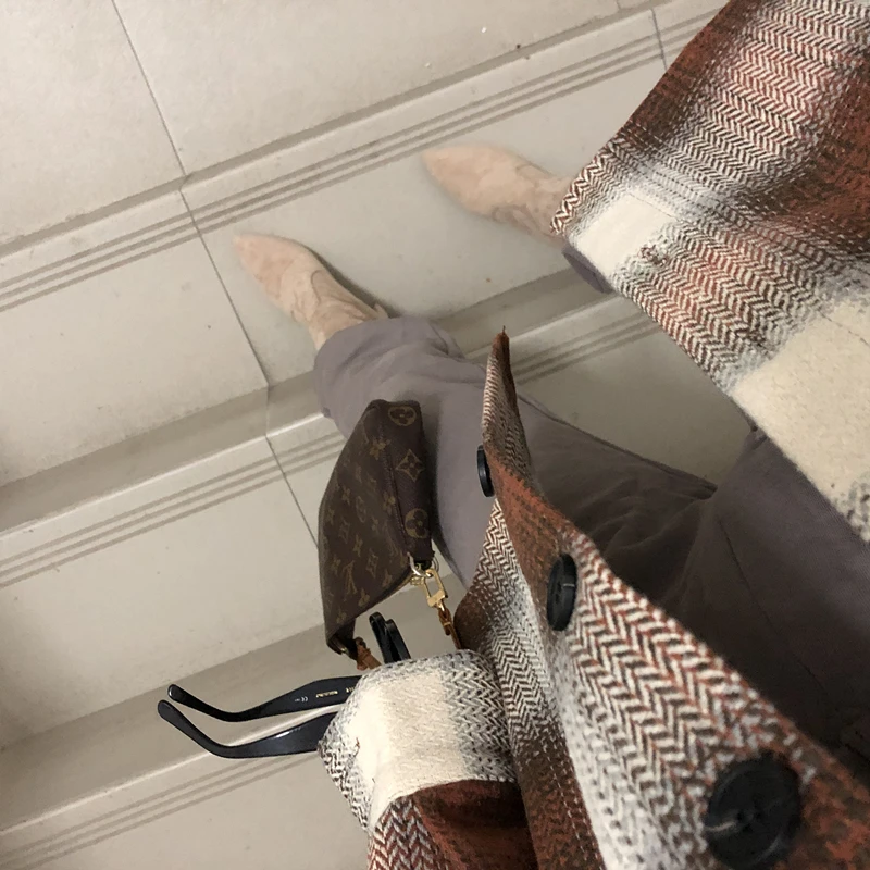 LUZUZI 2019 винтажные женские шерстяные пальто с длинным рукавом модная Женская