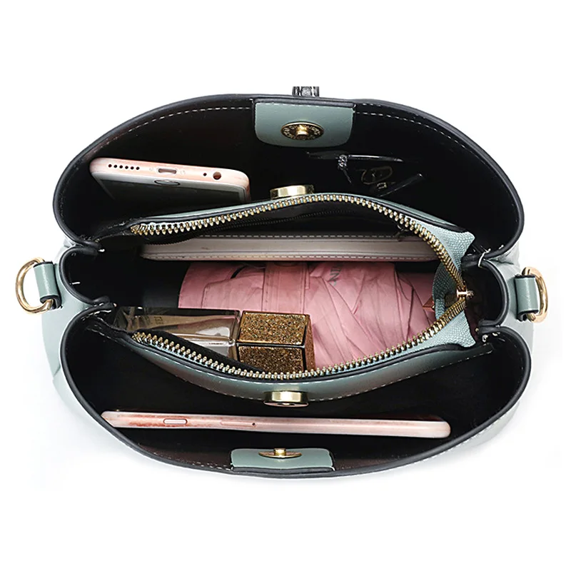 

New solid color trendy women's handbag casual simple leather shoulder bag women's shopping bag women's messenger bag