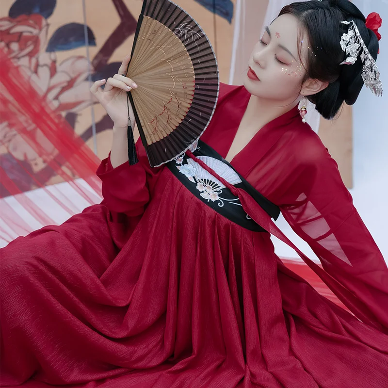 

Chinese Ancient Folk Dance Costume Hanfu Women Tang Suit Vintage Fairy Dress Tang Dynasty Embroidery Princess Hanfu Dance Suit