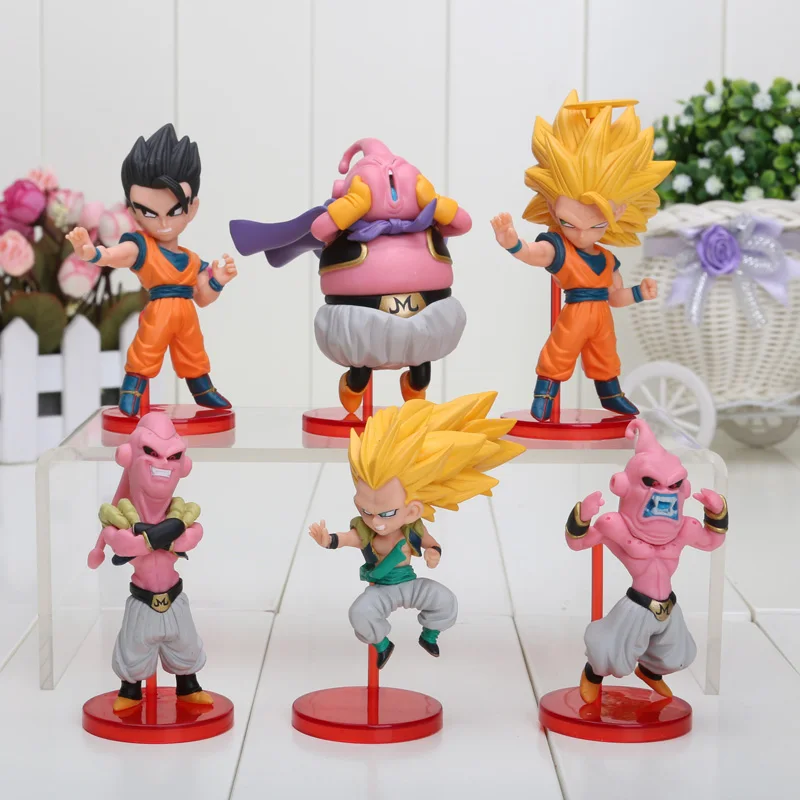 6 шт./компл. 5-7 см Dragon Ball Z Фос Сон Гоку Сын Гохан Вегета пикколо Kuririn Мастер Роши ПВХ, Коллекционная модель, футболка с рисунком персонажей игры «подарки - Цвет: 3 opp bag