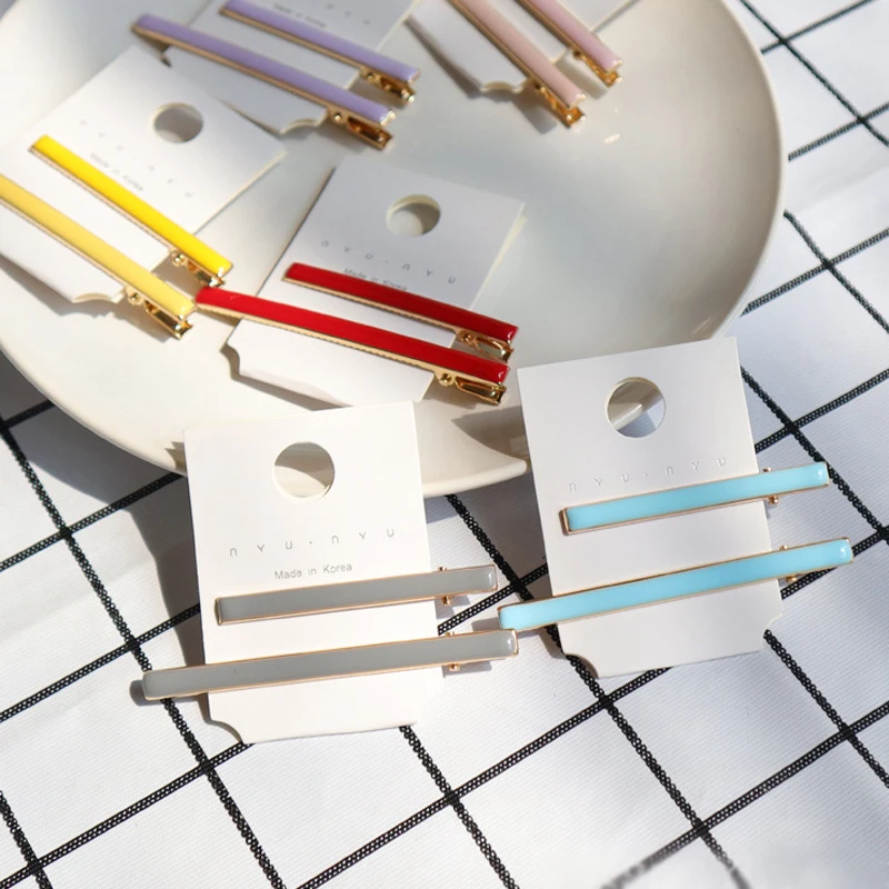 2 шт./компл. весенние милые цветные базовые заколки для волос аксессуары